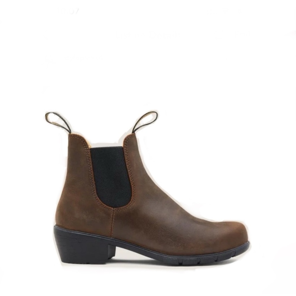 Blundstone 1673 heeled chelsea boots leather size US 7 antique brown